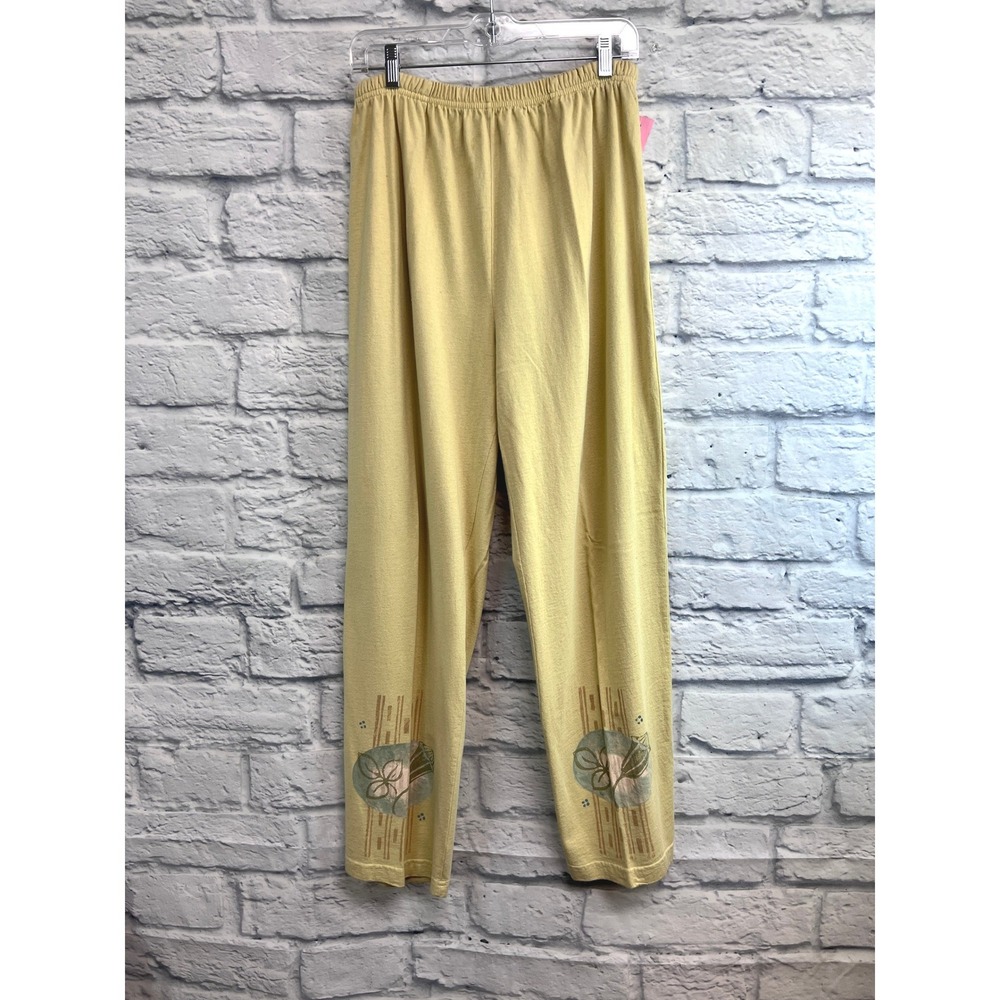 Blue Fish Cropped Pants Womens Size 1 Yellow‎ Good Organic Cotton Printed